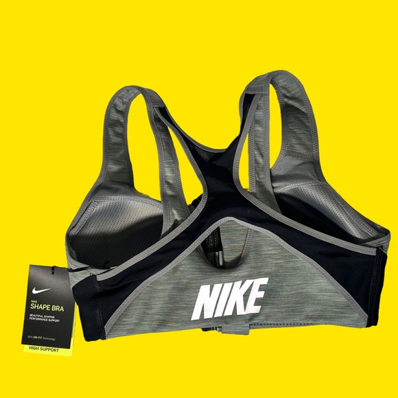 Nike Heather Gray Zip Sports Bra - Picture 4 of 9